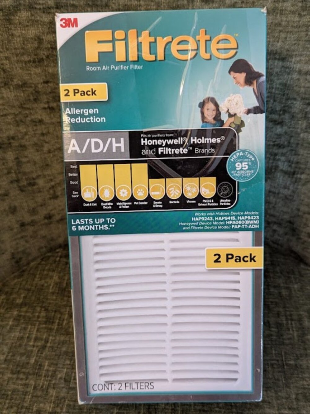 Filtrete Allergen Reduction HEPA Air Purifier, Size A/D/H, Sealed